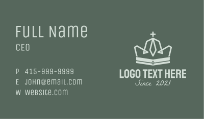 Green Religious Crown  Business Card Image Preview
