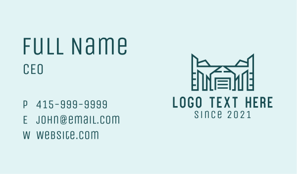 Logistics Warehouse Building Business Card Design Image Preview