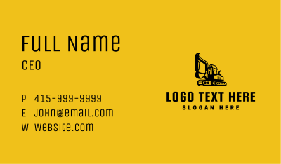 Excavator Digger Construction Business Card