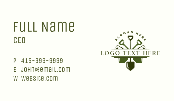 Shovel Lawn Maintenance Business Card Design Image Preview