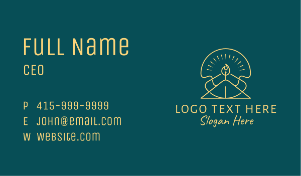 Yellow Candle Decoration Business Card Design Image Preview