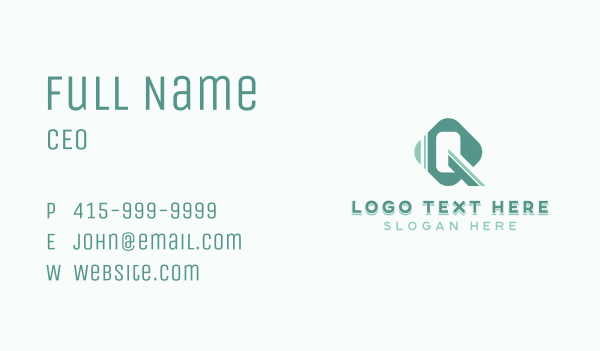 Cyber Programmer Letter Q Business Card Design Image Preview