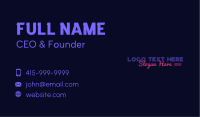 Neon Generic Wordmark Business Card Image Preview