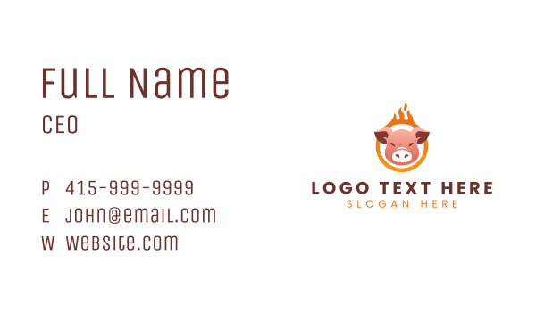 Burning Pig Cuisine Business Card Design Image Preview