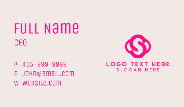 Pink Boutique Letter S  Business Card Design Image Preview