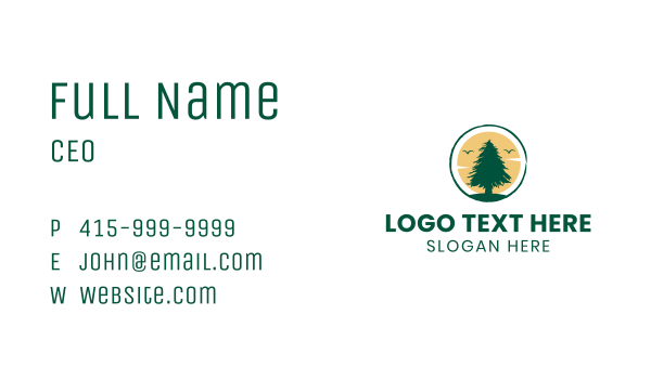 Sun Pine Tree Business Card Design Image Preview