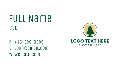 Sun Pine Tree Business Card