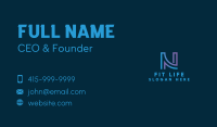 Blue Firm Letter N Business Card Image Preview