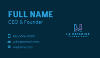 Blue Firm Letter N Business Card Design