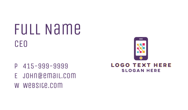 Mobile Phone Apps Business Card Design Image Preview