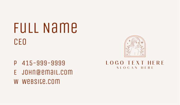 Elegant Woman Wellness Business Card Design Image Preview