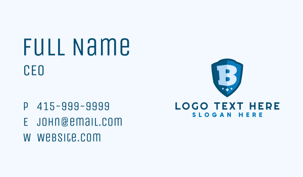 Securty Shield Letter B Business Card Design Image Preview