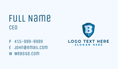 Securty Shield Letter B Business Card Image Preview