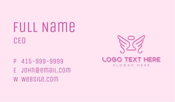 Heavenly Halo Wings Business Card Design Image Preview