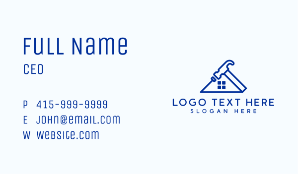 Hammer House Construction Business Card Design Image Preview