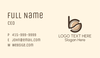 Coffee Bean Letter B & S Business Card