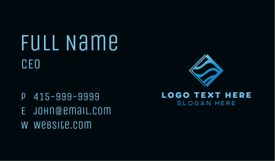 Wave Tech Company Business Card Image Preview