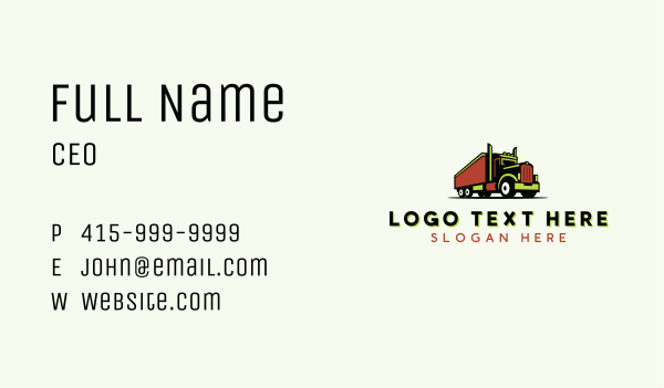 Transport Roadie Truck Business Card Design Image Preview