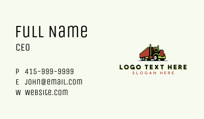 Transport Roadie Truck Business Card Image Preview