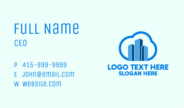 Realty Cloud Towers Business Card Design Image Preview