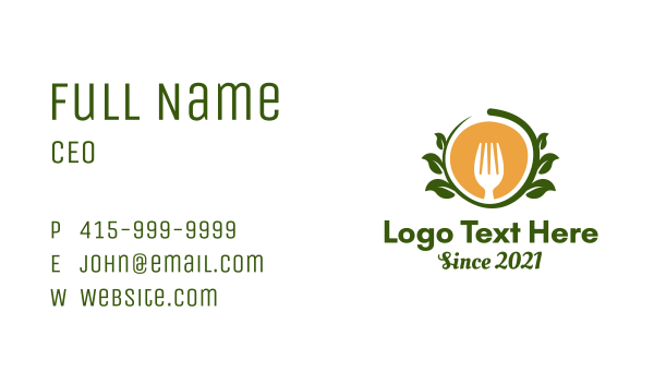 Vegan Restaurant Badge  Business Card Design Image Preview