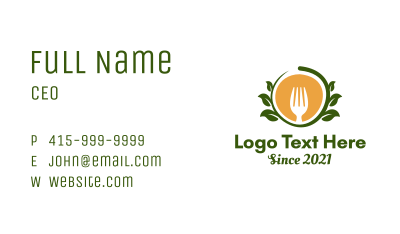 Vegan Restaurant Badge  Business Card Image Preview