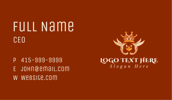 Gold Bird Crown Business Card Design Image Preview