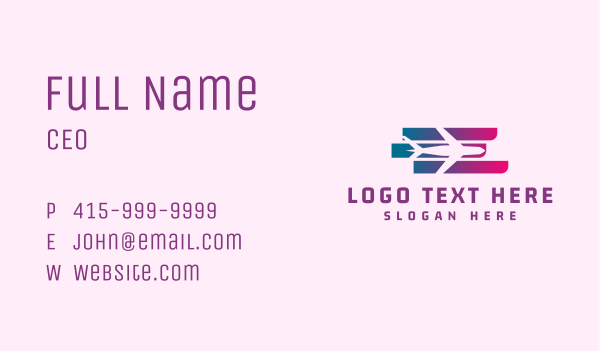 Gradient Airplane Airport Business Card Design Image Preview