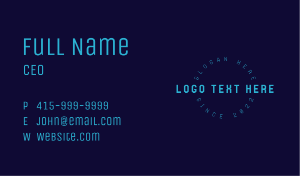 Circle Tech Wordmark Business Card Design Image Preview