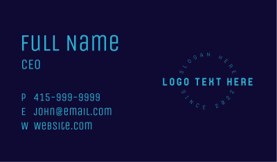 Circle Tech Wordmark Business Card Image Preview