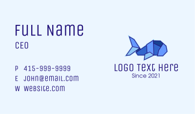 Blue Fish Origami Business Card Image Preview