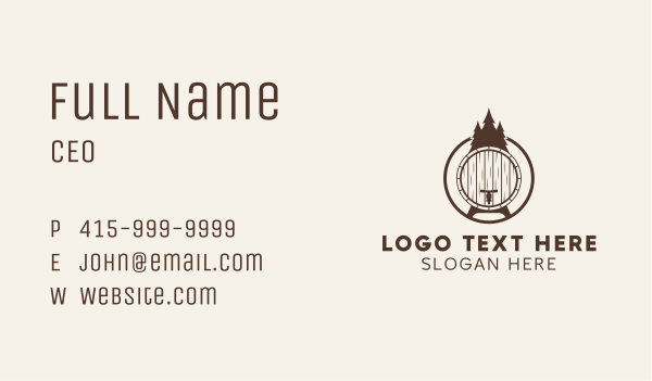 Pine Tree Barrel Business Card Design Image Preview
