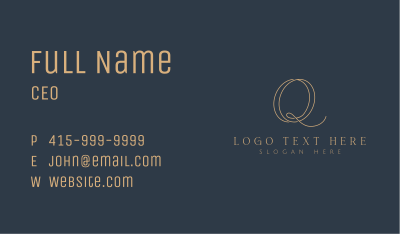 Elegant Minimalist Letter Q Business Card Image Preview