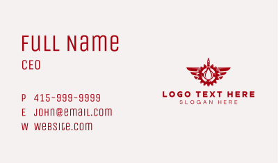 Red Cog Wings Business Card Image Preview