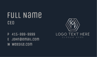 Business Hexagon Letter M Business Card Image Preview