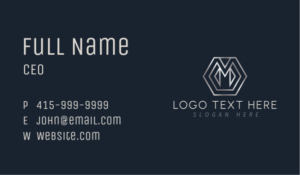 Business Hexagon Letter M Business Card Design Image Preview