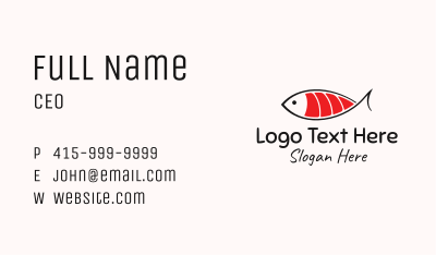 Salmon Sushi Fish  Business Card