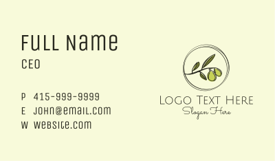 Organic Olive Branch Business Card
