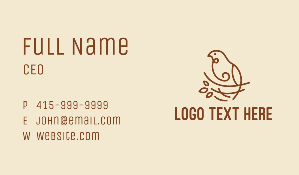Bird Nest Scribble  Business Card Design Image Preview