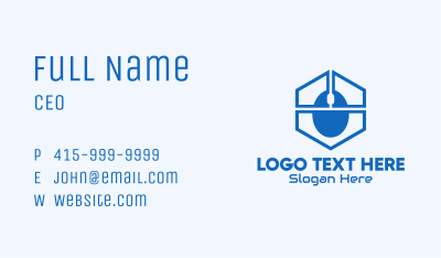 Blue Hexagon Mouse Business Card Image Preview