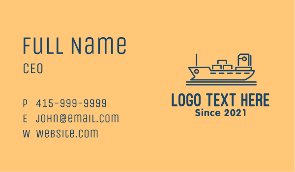 Cargo Ship Tanker Business Card Design Image Preview