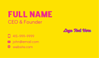 Generic Pop Art Wordmark Business Card Image Preview