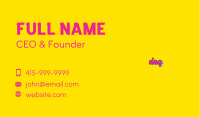 Generic Pop Art Wordmark Business Card Image Preview