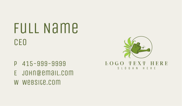 Garden Watering Can Business Card Design Image Preview