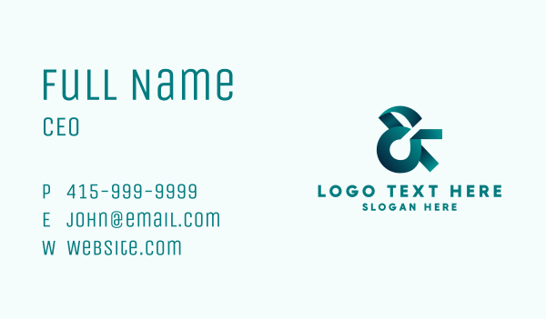 Gradient Ampersand Lettering Business Card Design Image Preview