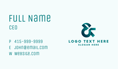Gradient Ampersand Lettering Business Card Image Preview