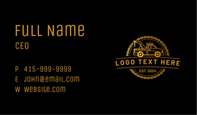 Tow Truck Vehicle Business Card Image Preview