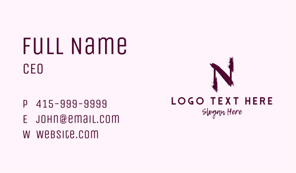 Beauty Letter N Business Card Design Image Preview
