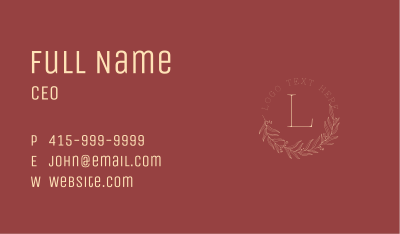 Circle Vine Letter Business Card Image Preview
