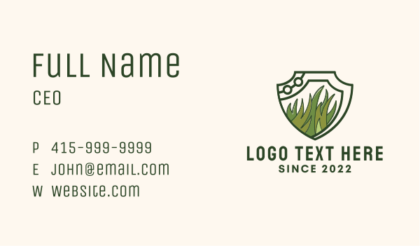 Law Grass Shield Business Card Design Image Preview